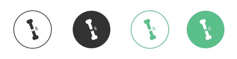 Broken bone icon vector pictogram for ui ux interface elements