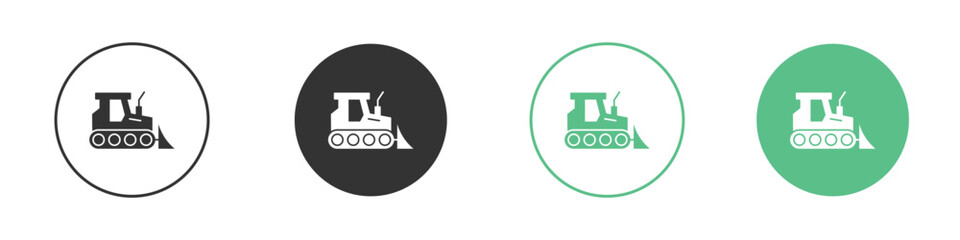 Bulldozer icon vector pictogram for ui ux interface elements