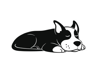 Great Dane dog silhouette vector illustration, pet clipart, black and white animal shape