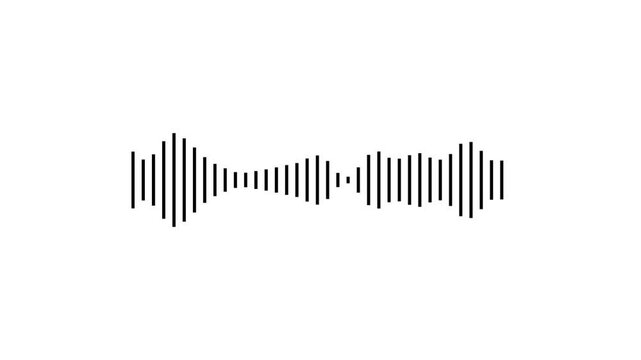 Sound wave animation isolated on background. Audio spectrum waveform animation on background.	
