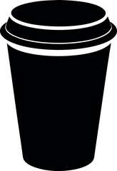 Wall Paper Cup silhouette icon on white background	