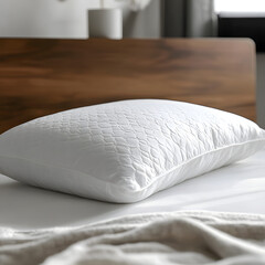 Fototapeta premium Double bed with comfortable pillows in a luxurious hotel bedroom