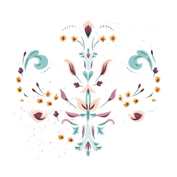 Vector illustration of an abstract background with a floral pattern in the center.