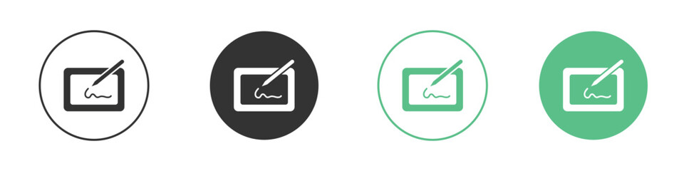 Electronic signature icon vector pictogram for ui ux interface elements