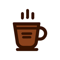 A steaming coffee cup on a wooden table, with a cozy kitchen setting in the background