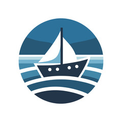 A serene sailboat gliding across calm waters with mountains in the background at sunset