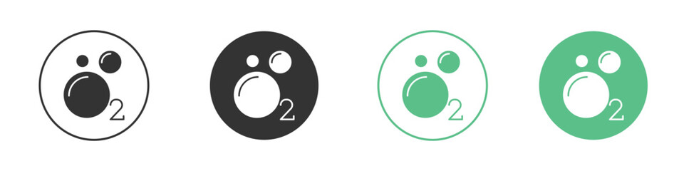 Obraz premium Oxygen O2 icon vector pictogram for ui ux interface elements