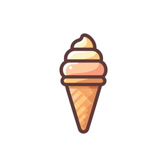 A colorful ice cream cone with swirls of soft serve against a clean white background
