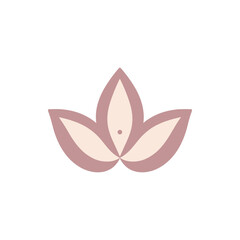 Minimalist lotus flower design symbolizing tranquility and purity, set against a clean background