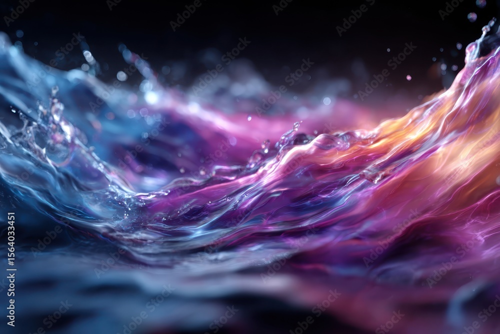 Poster colorful waves create a mesmerizing display in an abstract water composition