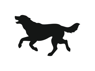 Obraz premium Great Pyrenees dog silhouette vector illustration, pet clipart, black and white animal shape