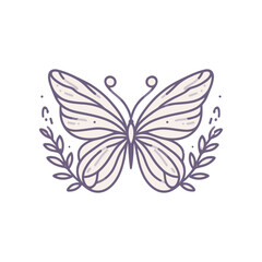Elegant butterfly illustration surrounded by floral elements, symbolizing transformation and nature