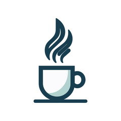 A steaming cup of coffee on a saucer, with soft background elements suggesting a cozy café atmosphere