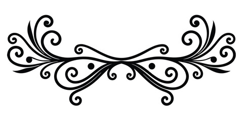 Elegant Flourish Design Swirls and Curls Vector Graphic