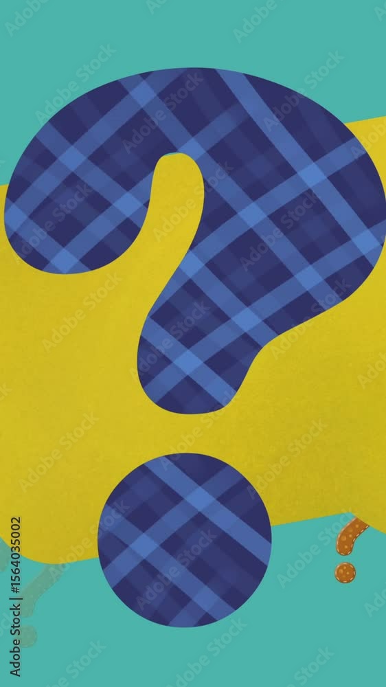 Poster animation of question marks on green background