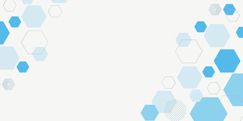 Abstract blue hexagon banner background.