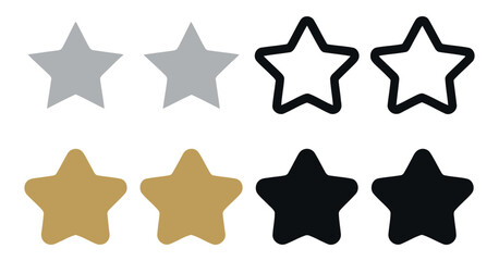 Three Sets of Rating Stars in Different Shades and Styles sets three stars each gray gold black showing different rating levels stars rating