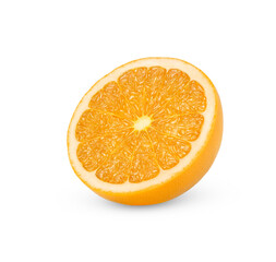 Orange fruit slice. Half of orange fruit isolated.