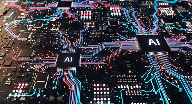 AI Circuitry The intricate network of artificial intelligence - Powered by Adobe