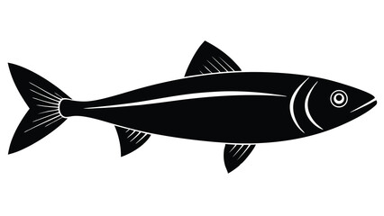 Silhouette of a Fish Elegant Black and White Aquatic Illustration