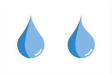 Flat design water droplet icon set, blue water drop icon set, waterdrop icon shape.