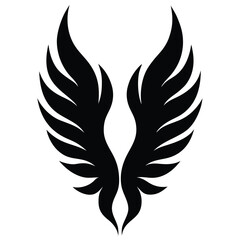 Black Angel Wings Icon - Freedom and Flight Symbol