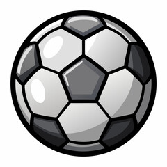 Fototapeta premium Classic black and white soccer ball icon with bold outline
