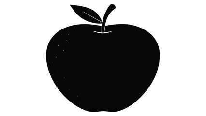 Silhouette of a Single Apple A Simple, Elegant Fruit Illustration