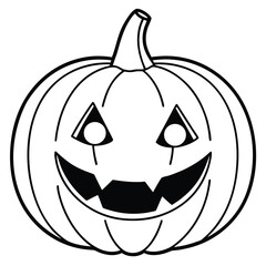 Simple Jack-o'-Lantern Outline - Halloween Pumpkin Coloring Page