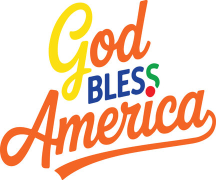 God Bless America t shirt design silhouette vector illustration