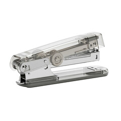 Transparent mechanical stapler with exposed gears on transparent background