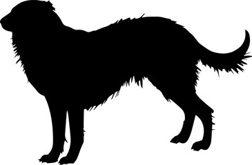 Sitting Dog Silhouette Vector Black Pet Clipart on White Background