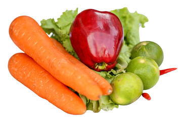 Fresh vegetables isolated on a white background. Healthy food. Diet.