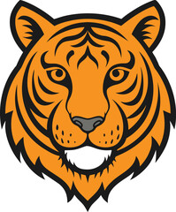 tiger head vector illustration icon on a white background