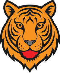 tiger head vector icon on a white background