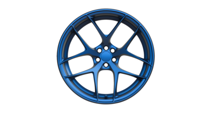 blue wheel rim isolated on  white background , transparent png 