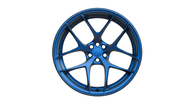 blue wheel rim isolated on white background , transparent png
