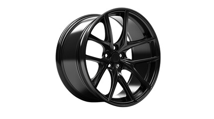 black wheel rim isolated on  white background , transparent png 