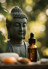 Serene Buddha Statue with Essential Oil and Stones Find Your Inner Peace