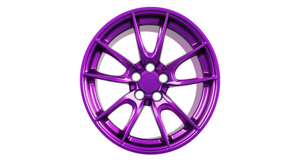 purple wheel rim isolated on  white background , transparent png 