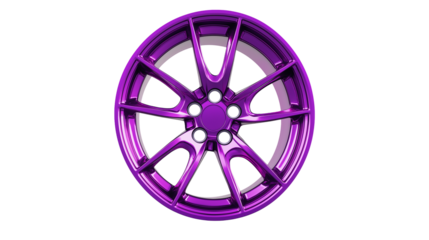 purple wheel rim isolated on  white background , transparent png 