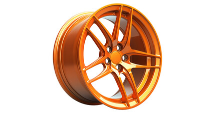 orange wheel rim isolated on  white background , transparent png 