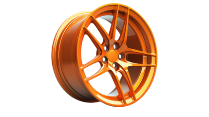 orange wheel rim isolated on  white background , transparent png 