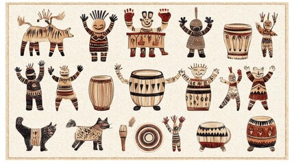 Tribal Art: Drums, Figures, and Animals