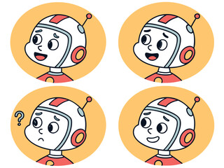 Happy Robot Face with Smart Home Icons