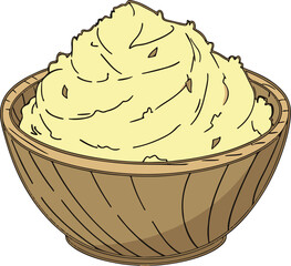 vector illustration of a bowl of mustered