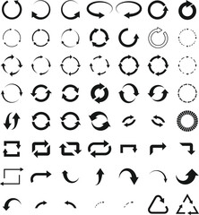 Collection of Circular and Curved Arrow Icons for Process and Cycle Diagrams, Editable Minimal Vector Symbols