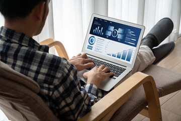 Business data dashboard provide business intelligence analytic for marketing strategy planning...