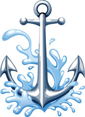 Heavy Boat Anchor Making a Splash as It Drops into Water