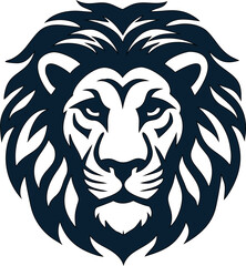 Minimalist lion face flat design icon for apps, games, and identity graphics.